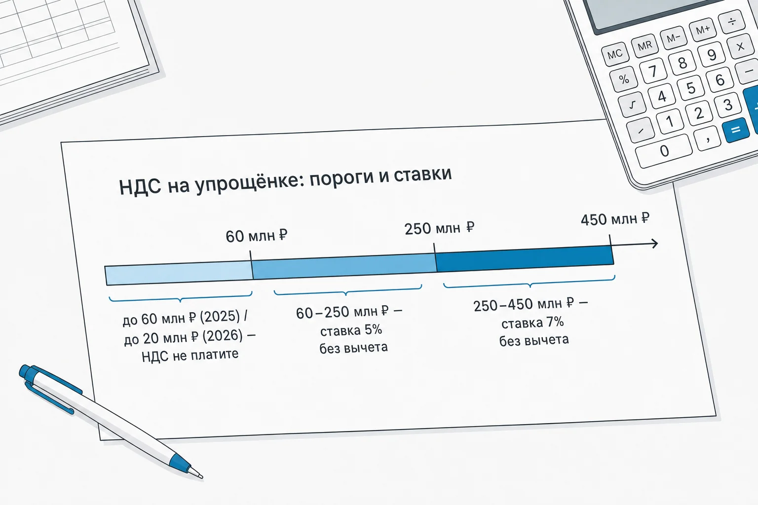 НДС на упрощёнке: почему порог сгорел с 60 млн до 20 млн за один год